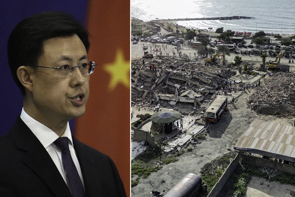 China's foreign ministry spokesperson Guo Jiakun (l.) said Beijing will provide an additional $14.7 million in disaster relief aid to Venezuela.