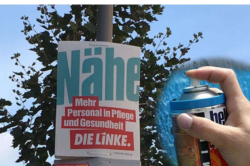 Unbekannte haben Wahlplakate der Linken in Belgern-Schildau bei Torgau mit Hakenkreuzen beschmiert (Symbolbild).