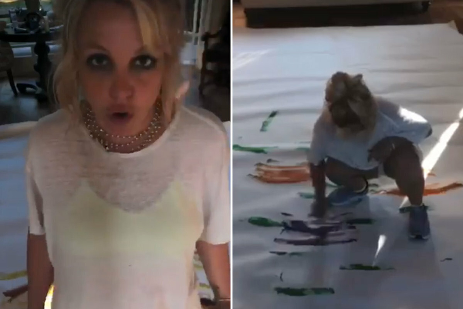 Britney Spears filmte sich dabei, wie sie zeichnete (und kuriose Bewegungen präsentierte).