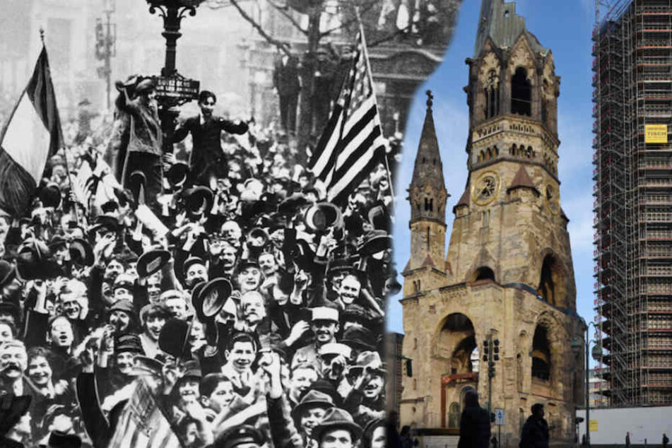 Wie damals am 11. November 1918 in Paris soll auch zum Jubiläum in der Berliner Gedächtniskirche dem Ende des 1. Weltkriegs gedacht werden. (Bildmontage)