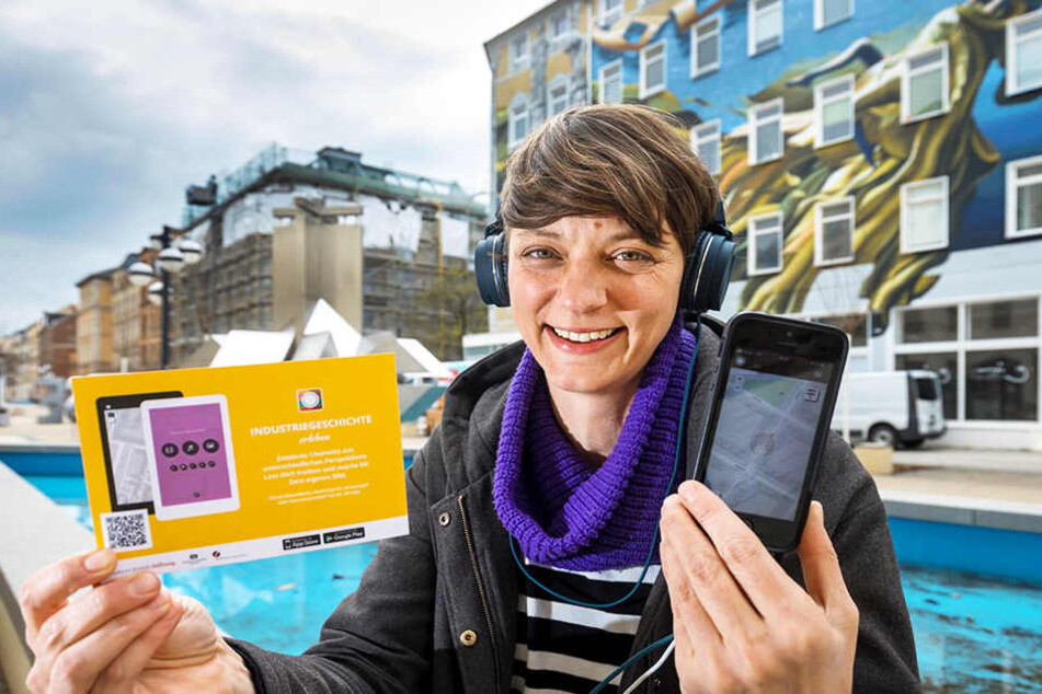 Katja Manz (38) hat eine Hörspiel-App für Chemnitz entwickelt.