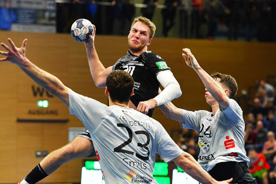 Nils Kretschmer ist mit 120 Toren der erfolgreichste Werfer des HCE. Heute trifft der Rückraum-Kanonier im letzten Heimspiel gegen Lübeck auf seinen Bruder Finn.