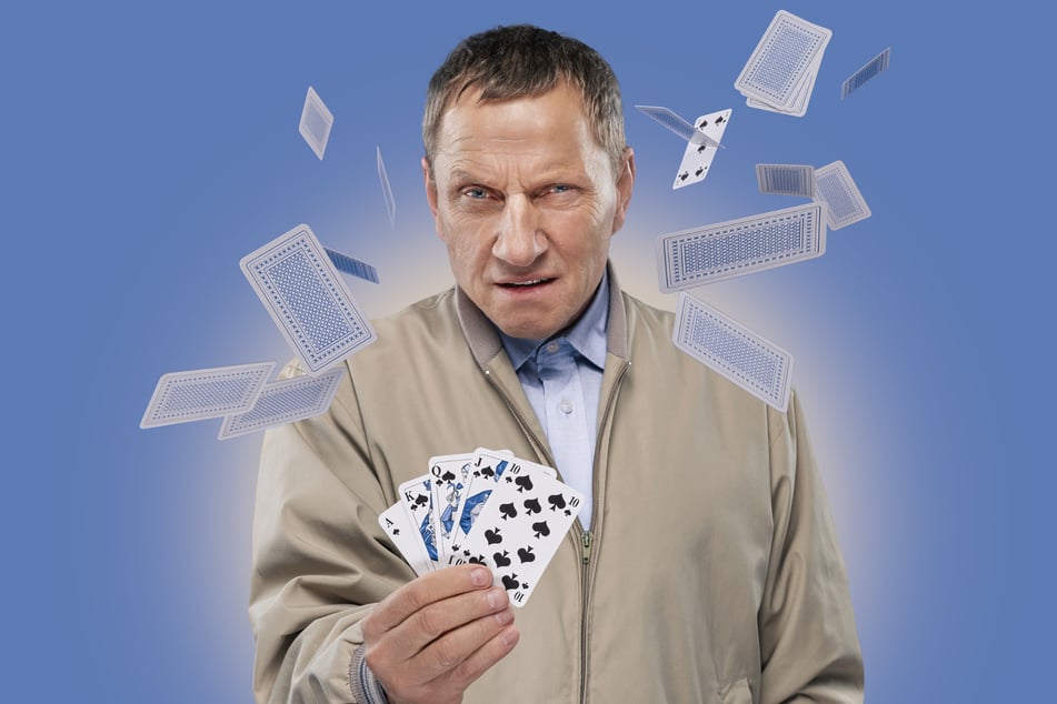 Autist Raymond kann Karten zählen: Richy Müller auf dem Promo-Motiv zur Comödien-Premiere von "Rain Man", der Bühnen-Version des Hollywood-Klassikers.