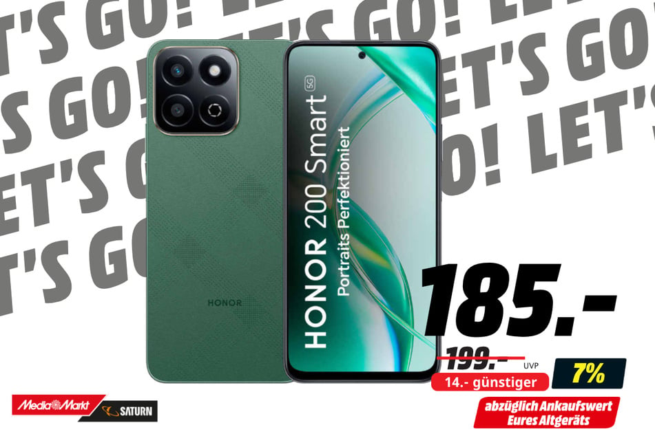 Honor 200 Smart für 185 statt 199 Euro - abzüglich Ankaufswert Altgerät.