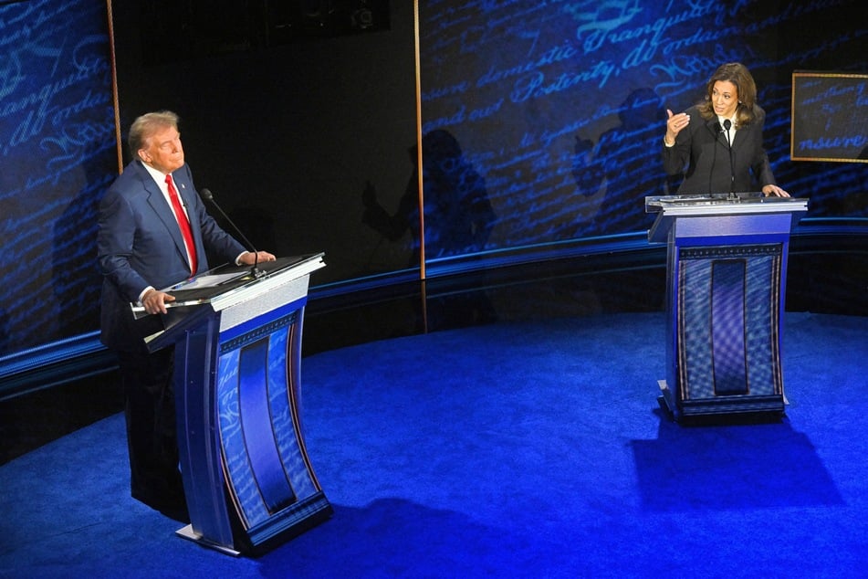 Donald Trump (l.) and Kamala Harris (r.) during a presidential debate at the National Constitution Center in Philadelphia, Pennsylvania, on September 10, 2024.