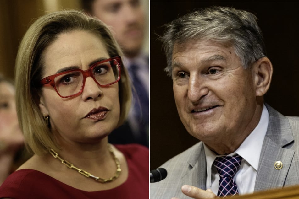 Senators Kyrsten Sinema (l.) and Joe Manchin have blocked an effort to secure a two-year Democratic majority on the National Labor Relations Board.