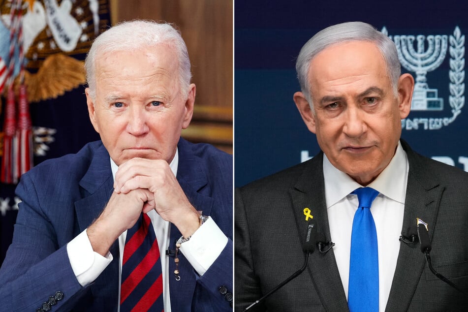 US President Joe Biden (l.) held "productive" talks Wednesday with Israeli leader Benjamin Netanyahu about Israel's response to last week's missile attack by Iran, the White House said.