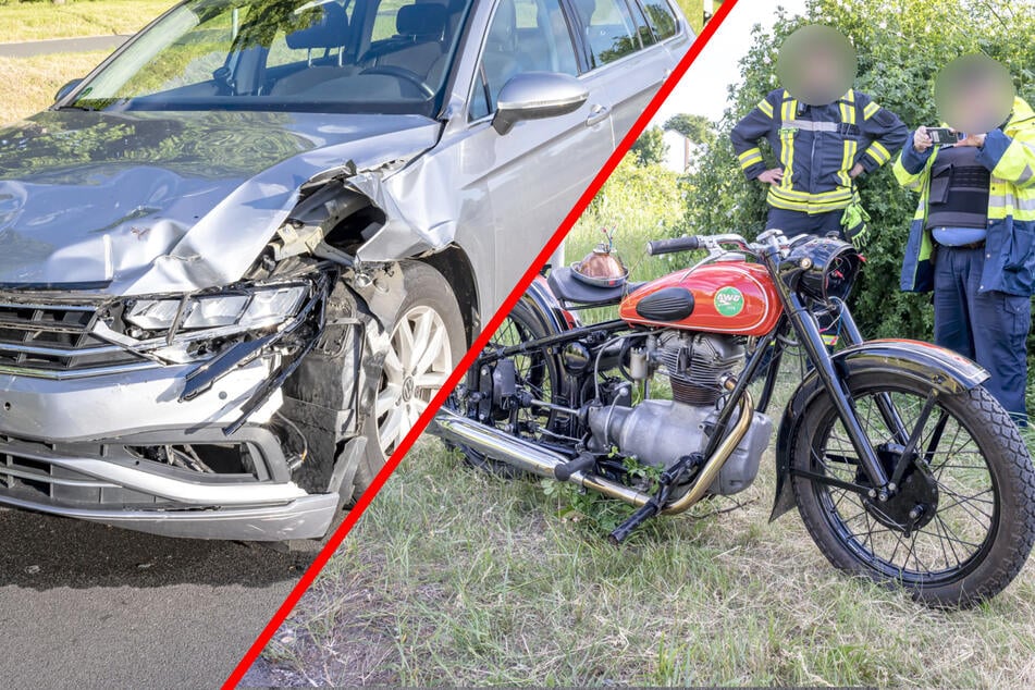 Crash in Pirna: Besoffener Motorradfahrer verursacht 10.000 Euro Schaden