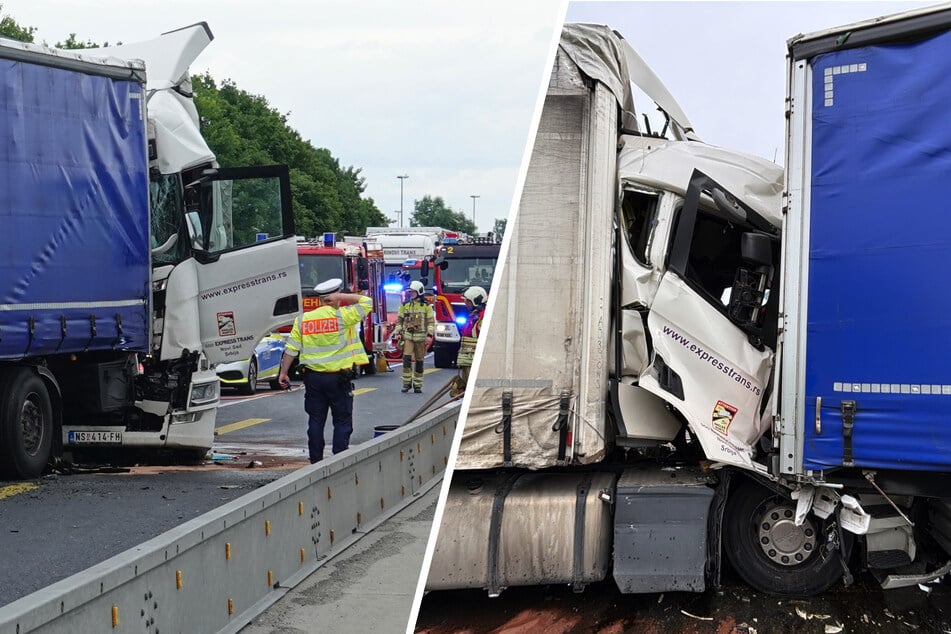 Unfall A4: Unfall legt A4 lahm: LKW-Fahrer kracht seinem Vordermann ins Heck