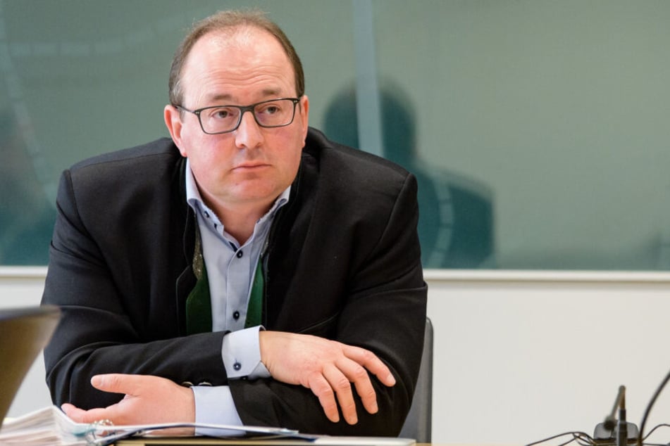 Markus Plenk, ehemaliger Vorsitzender der AfD-Fraktion im Bayerischen Landtag, bei eine Fraktionssitzung der AfD im Maximilianeum. (Archivbild)