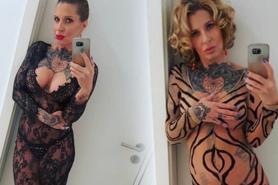 Die Fotomontage zeigt zwei heiße Schnappschüsse aus dem Instagram-Profil von Ex-Pornosternchen Samy Fox.