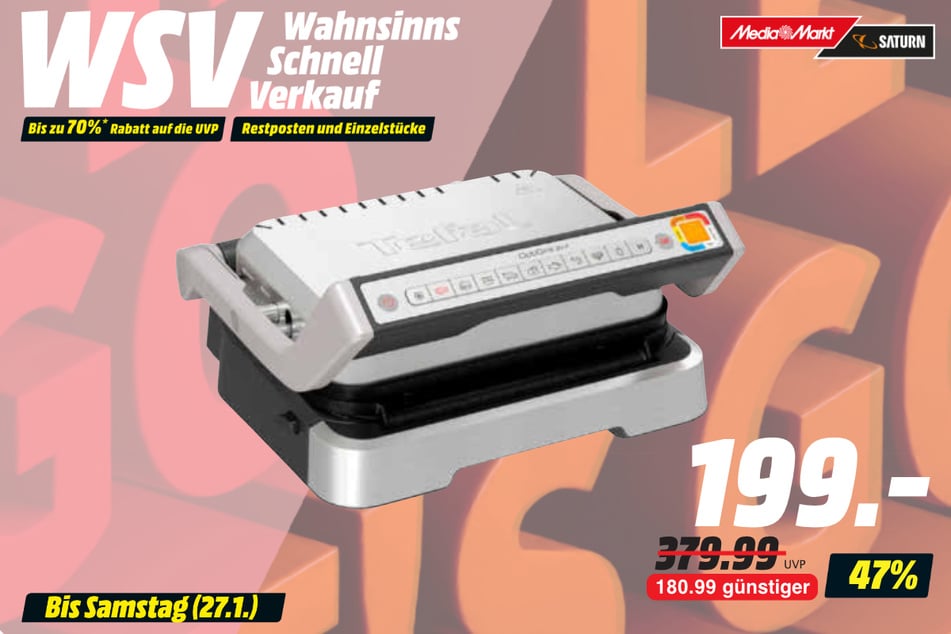 Tefal-Kontaktgrill für 199 statt 379,99 Euro.