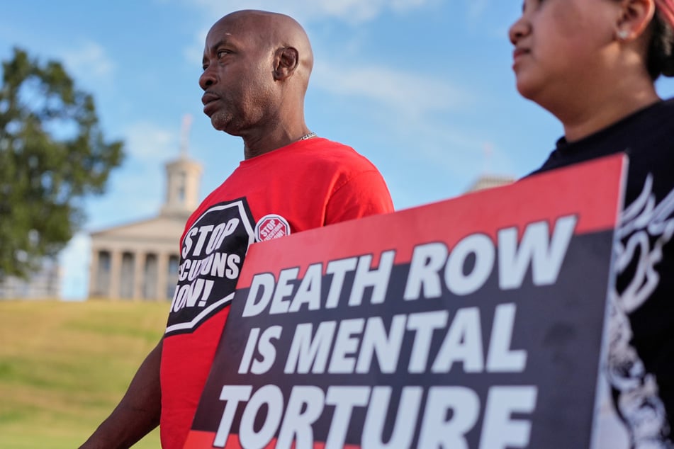 Demonstranten bei einem Protest gegen die Todesstrafe vor dem Tennessee State Capitol.