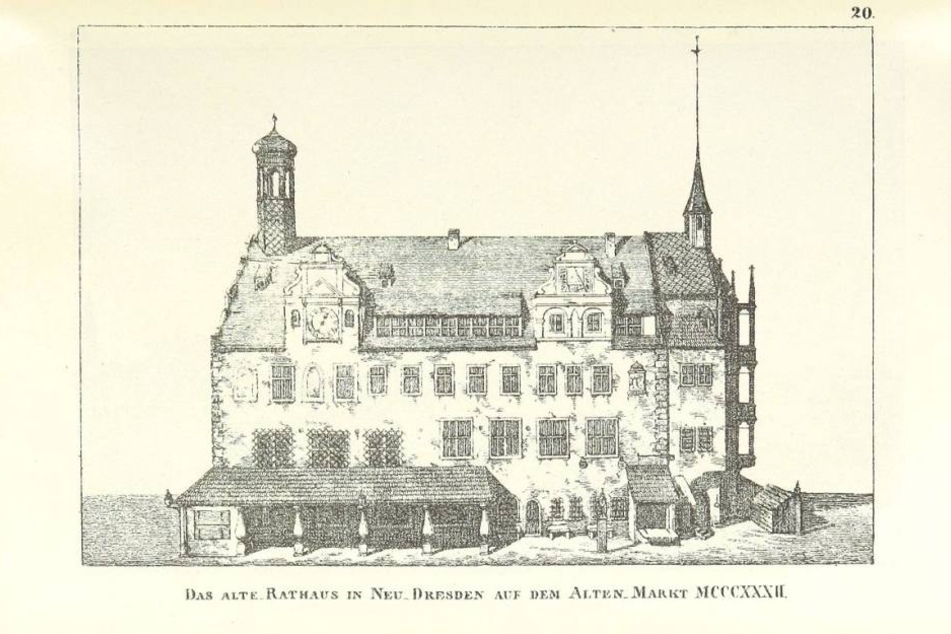 Dresdens erstes Rathaus auf dem Altmarkt - August der Starke ließ es 1707
abreißen.