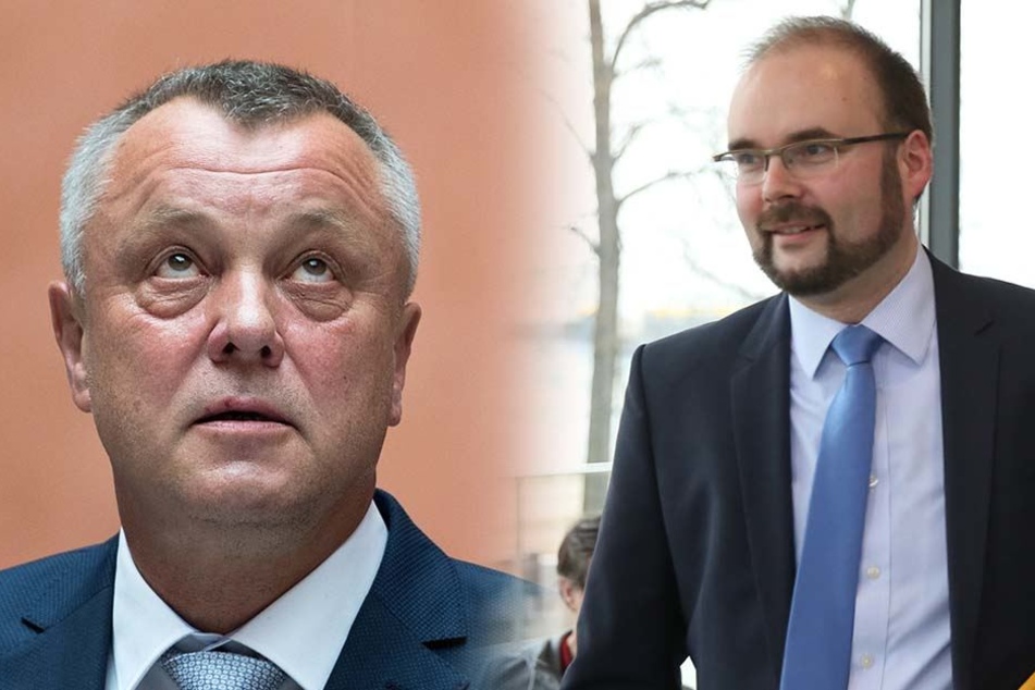 Mega-Überraschung: Frank Haubitz (59, parteilos, l.) ist schon wieder weg. Sein Nachfolger ist Christian Piwarz (42, CDU).