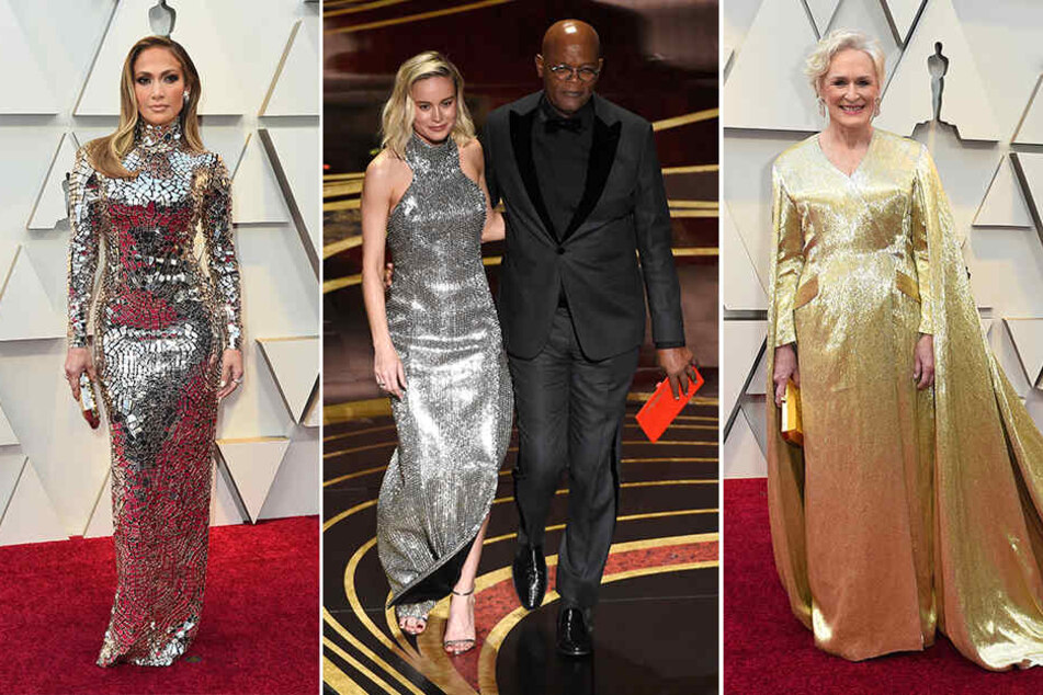 Jennifer Lopez, Brie Larson (mit Samuel Jackson) und Glenn Close ließen es glitzern und funkeln.