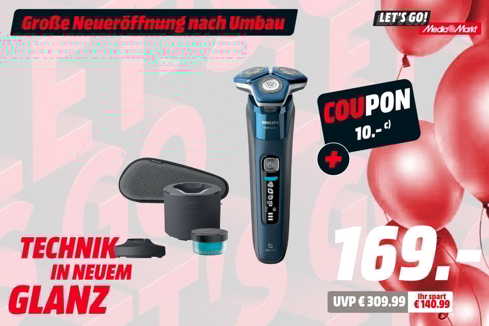 Philips-Elektrorasierer S7885/55 (im Etui) für 169 statt 309,99 Euro (plus Coupon in Höhe von 10 Euro).