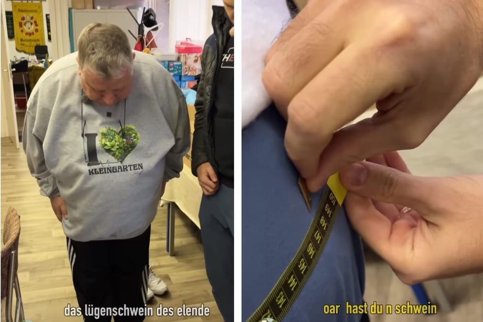 Mit Waage und Maßband wird der Sheriff vermessen.