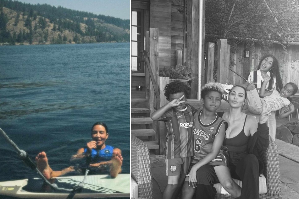 Kim Kardashian (l.) posted some idyllic snaps alongside her four adorable kids, and we're getting serious FOMO.