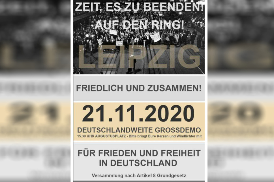 Mit Flyern wie diesem wird aktuell in Telegram-Gruppen zu der Demo aufgerufen.