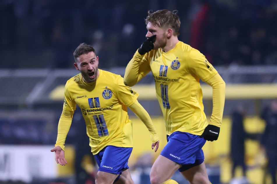 Stefan Maderer (r.) brachte Lok Leipzig auf die Siegerstraße.