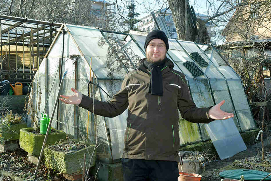 Herausforderer Volker Croy (36) aus Heidenau will Dresdens neuer Gartenchef werden.
