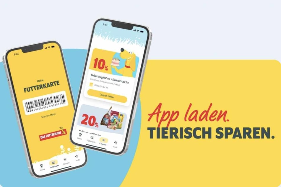 Ladet Euch die DAS FUTTERHAUS-APP einfach herunter und beantragt gleich Eure FUTTERKARTE, um zu sparen.