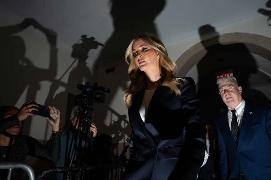 Ivanka Trump, daughter of former President Donald Trump, walks past swarms of reporters as she testifies in the Trump Organization civil fraud trial in New York City on Wednesday.