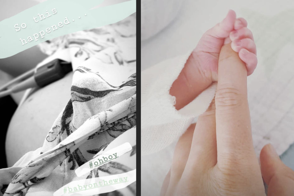 In ihrer Insta-Story veröffentlichte Johnna Fotos die sie vor und nach der Geburt zeigen.
