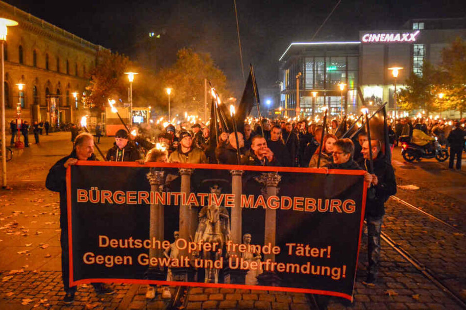 Die Magdeburger demonstrierten gegen ausländische Gewalttäter und "Überfremdung".