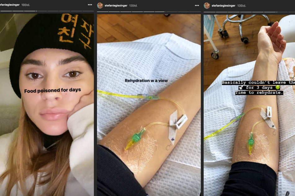 In ihrer Instagram-Story zeigt sich das Model mit Infusion am Arm.