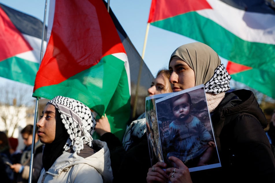 Palestinians and their supporters gathered at the ICJ in The Hague in anticipation of the ruling.
