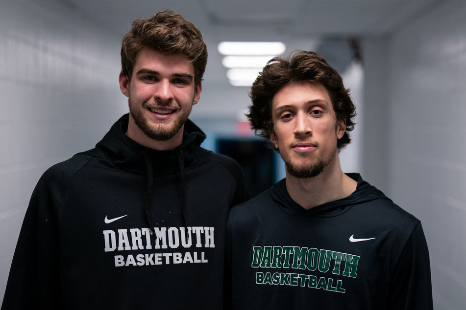 Cade Haskins (l.) and Romeo Myrthil are among the athletes on Dartmouth's newly unionized basketball team.