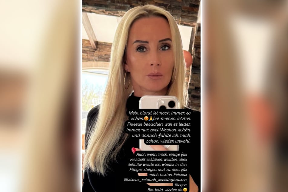 Über Instagram kündigte Peggy Jerofke (47) an, nur für einen Friseurbesuch in der Heimat durch halb Europa fliegen zu wollen.