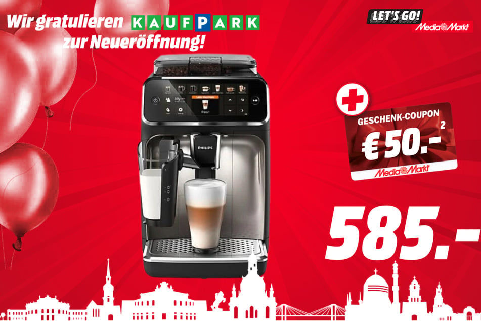 Philips-Kaffeevollautomat für 585 Euro PLUS 50-Euro-Coupon.