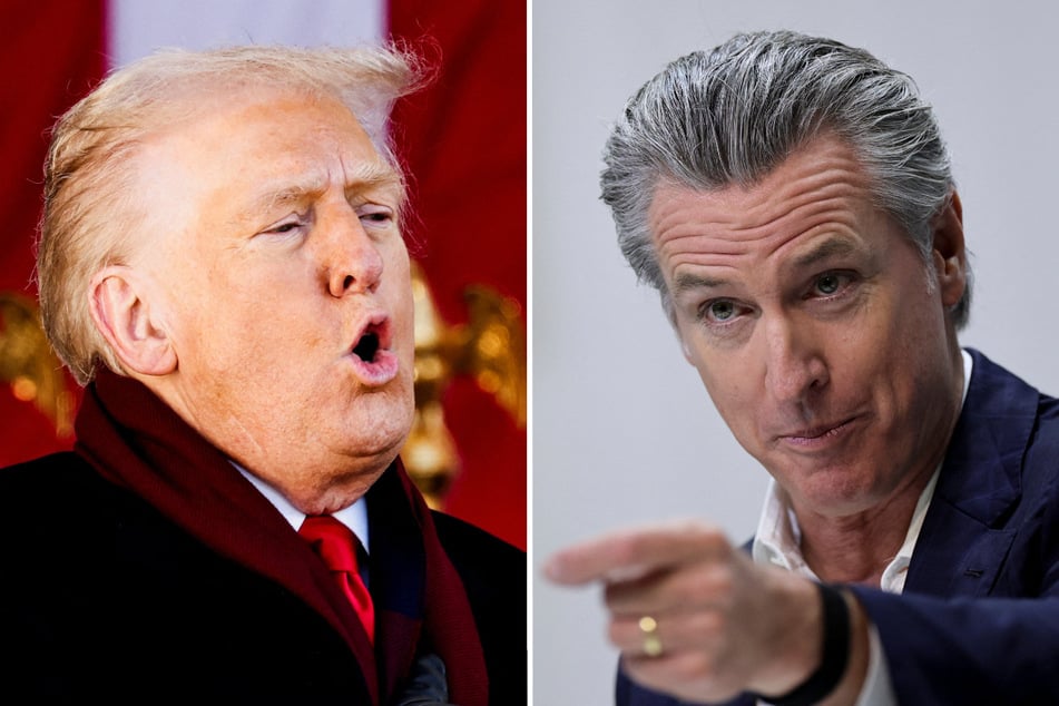California Governor Gavin Newsom (r.) blasted President Donald Trump for "vandalizing" the US' progress on climate change.