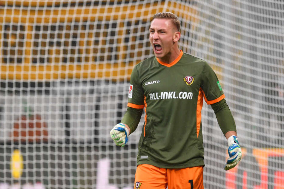 Dynamo-Keper Kevin Broll hatte einiges zu tun und hielt seinen Kasten 72 Minuten lang sauber.