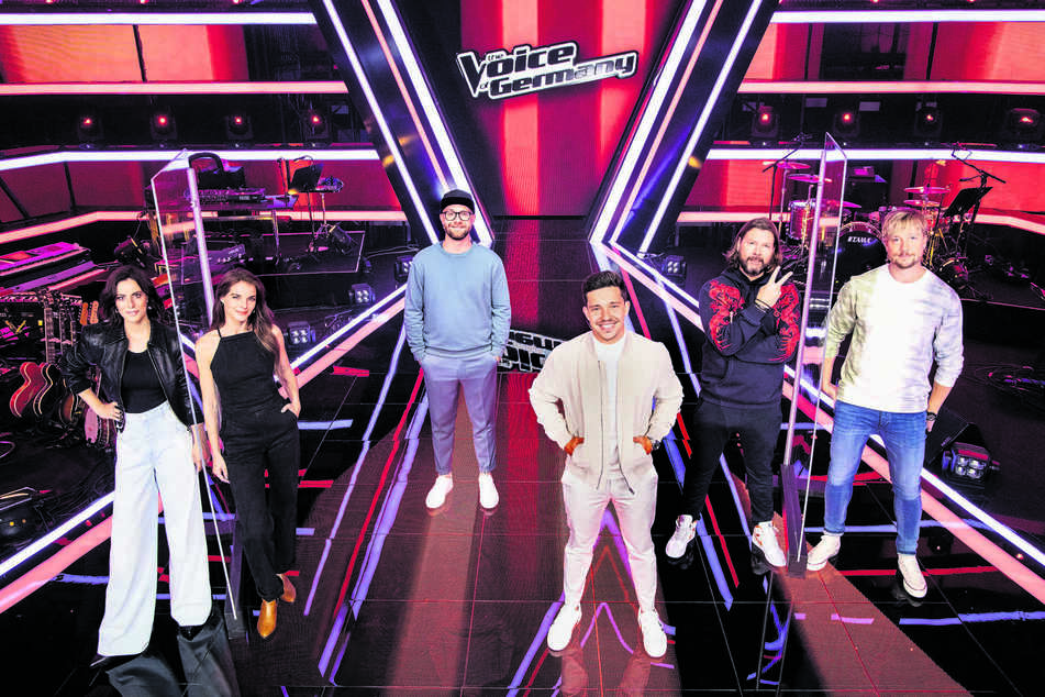 Die "The Voice"-Juroren: Stefanie Kloß (36, v.l.), Yvonne Catterfeld (40), Mark Forster (37), Nico Santos (27), Rea Garvey (47) und Samu Haber (44).