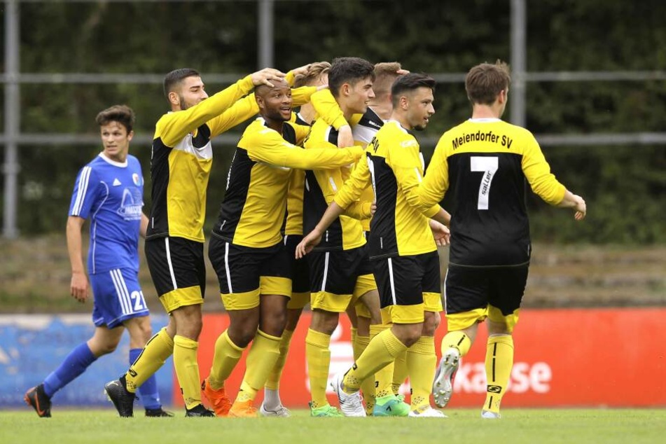 Der Meiendorfer SV bei einem Oberliga-Spiel im August 2018. (Archivbild)
