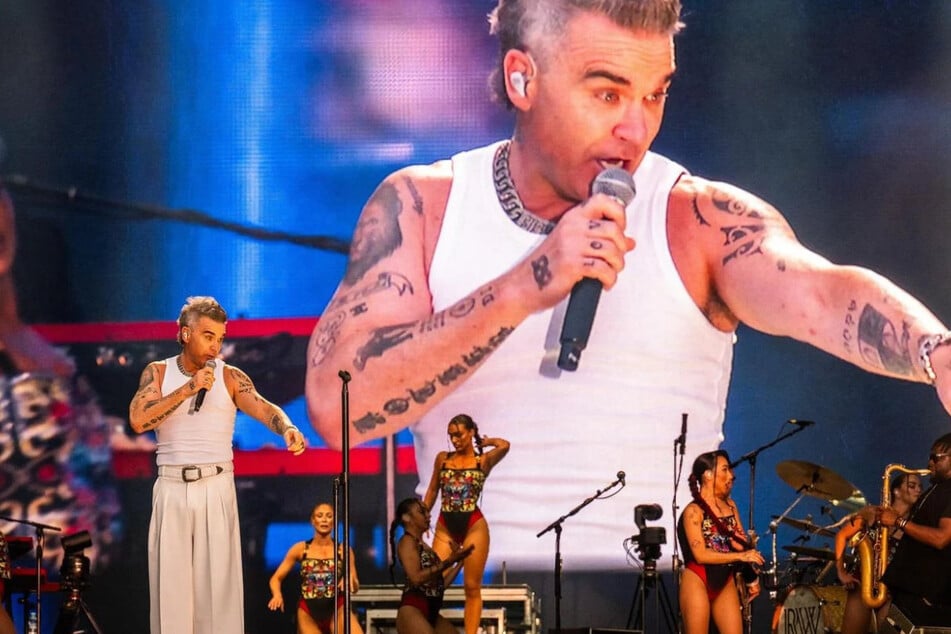 Robbie Williams (50) trat zwei Tage hintereinander auf der Trabrennbahn in Hamburg-Bahrenfeld auf.