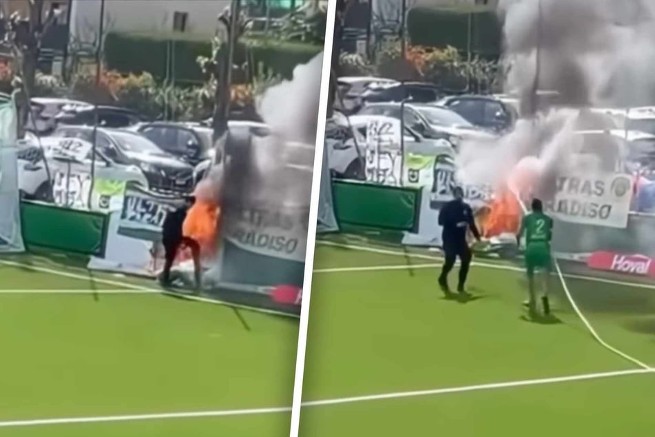 Plötzlich wurde Ezequiel Schelotto (36) zum Feuerwehrmann.