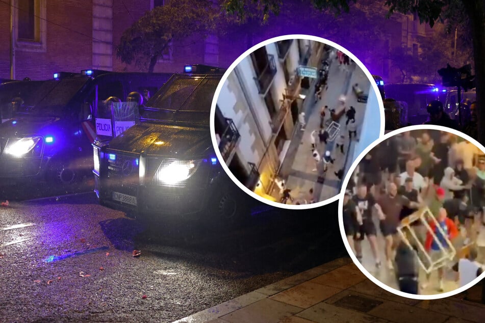 Disturbios antes de la final: los aficionados al fútbol se enzarzan en una salvaje reyerta en el centro histórico de la ciudad