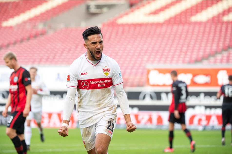 Nicolas Gonzalez (22) bejubelt seinen Treffer zum 1:0 nach einem Elfmeter.