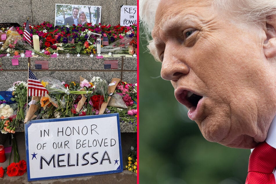 President Donald Trump (r.) said that he was "not familiar" with the assassination of Minnesota House Speaker Melissa Hortman.