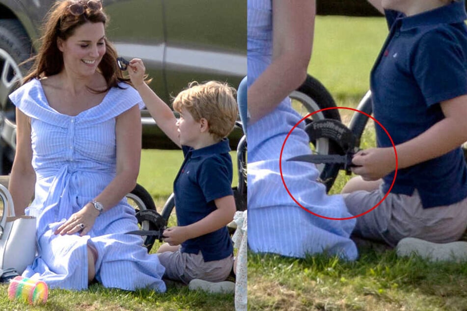 Neben einer Pistole spielte Prinz George auch mit einem Spielzeugmesser.