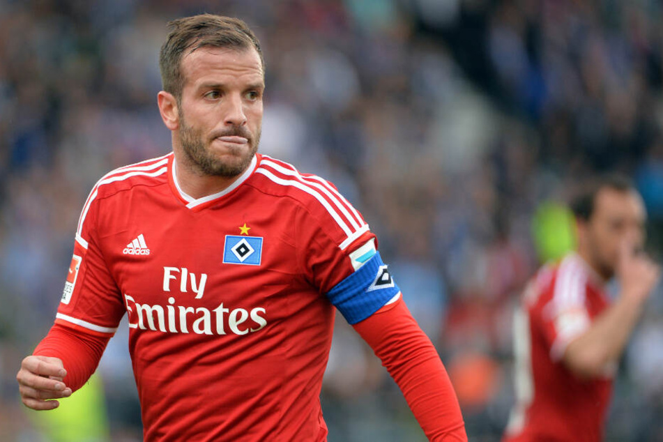 Rafael van der Vaart führte den Hamburger SV als Kapitän aufs Feld.