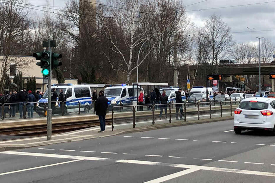Die Annaberger Straße wurde teilweise gesperrt.