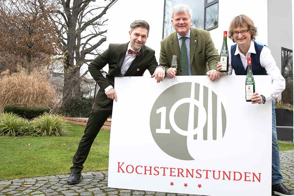 Clemens Lutz (47), Schirmherr Georg Prinz zur Lippe (60) und Zeichner Kay "Leo" Leonhardt (52).
