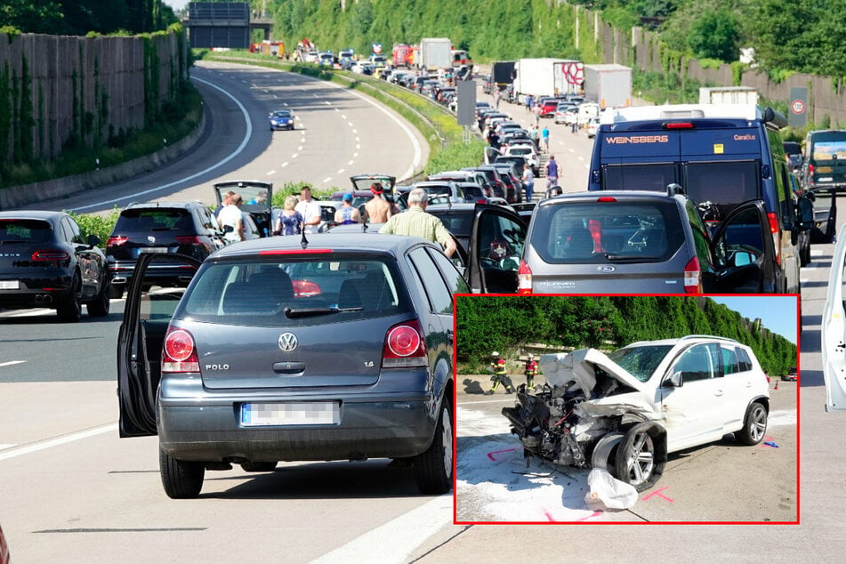 Kilometerlanger Stau nach Unfall auf A4 bei Chemnitz: Fünf Schwerverletzte, darunter drei Kinder