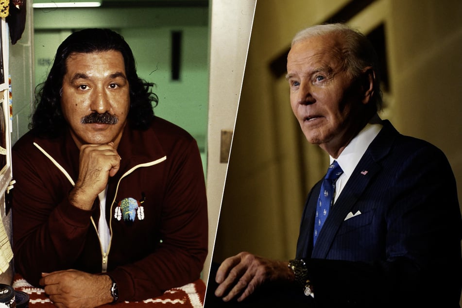 US President Joe Biden (r.) is facing growing calls for executive clemency for Indigenous political prisoner Leonard Peltier.